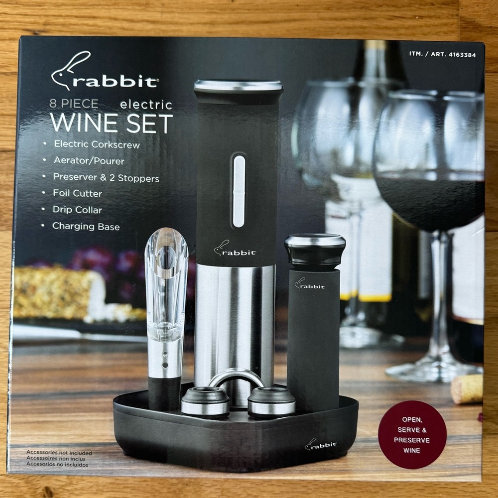 NEW Rabbit 8 Piece Electric Wine Set